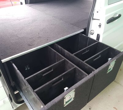 Double side drawers for vans